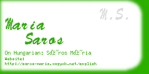 maria saros business card